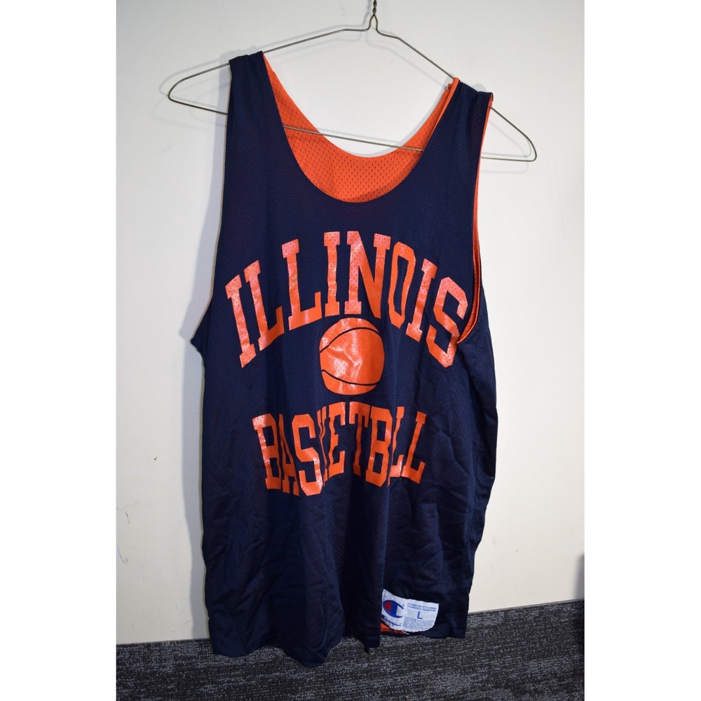 Vintage 80's Illinois Fighting Illini TEAM ISSUED Basketball Champion Tank Top - Picture 1 of 11